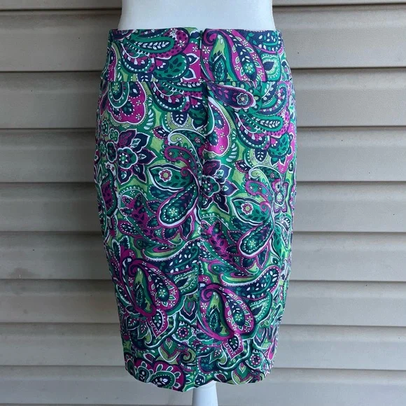 •Talbots• Paisley Design Pencil Skirt - Size 6P - Picture 5 of 8